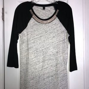 LAST CALL- J. Crew jeweled baseball tee
